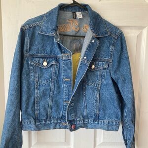 H&M x Looney Tunes Blue Denim Jacket with Tweety Bird Embroidered Detail